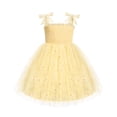 thumbnail image 1 of Vestido tutú Arshiner amarillo con estampado floral para niñas de 3 a 4 años, 1 of 4