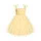 thumbnail image 1 of Vestido tutú Arshiner amarillo con estampado floral para niñas de 3 a 4 años, 1 of 4