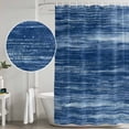 thumbnail image 4 of Navy Blue Shower Curtain Set - Extra Long 72" x 96" Washable Bathtub Curtain with 12 Hooks, Vintage Modern Abstract Art Ombre Waterproof Fabric Stall Shower Curtains for Bathroom/Bathtub Décor, 4 of 6