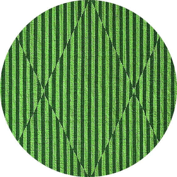 Ahgly Company Indoor Round Solid Green Modern Area Rugs, 4' Round