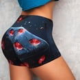 thumbnail image 4 of Balery Cosmic Red Sparkle Dice Pantalones cortos de entrenamiento estampados para mujer, sin costuras, ajustados, para gimnasio, yoga, correr, deportes, ejercicio activo, fitness.-Large, 4 of 8