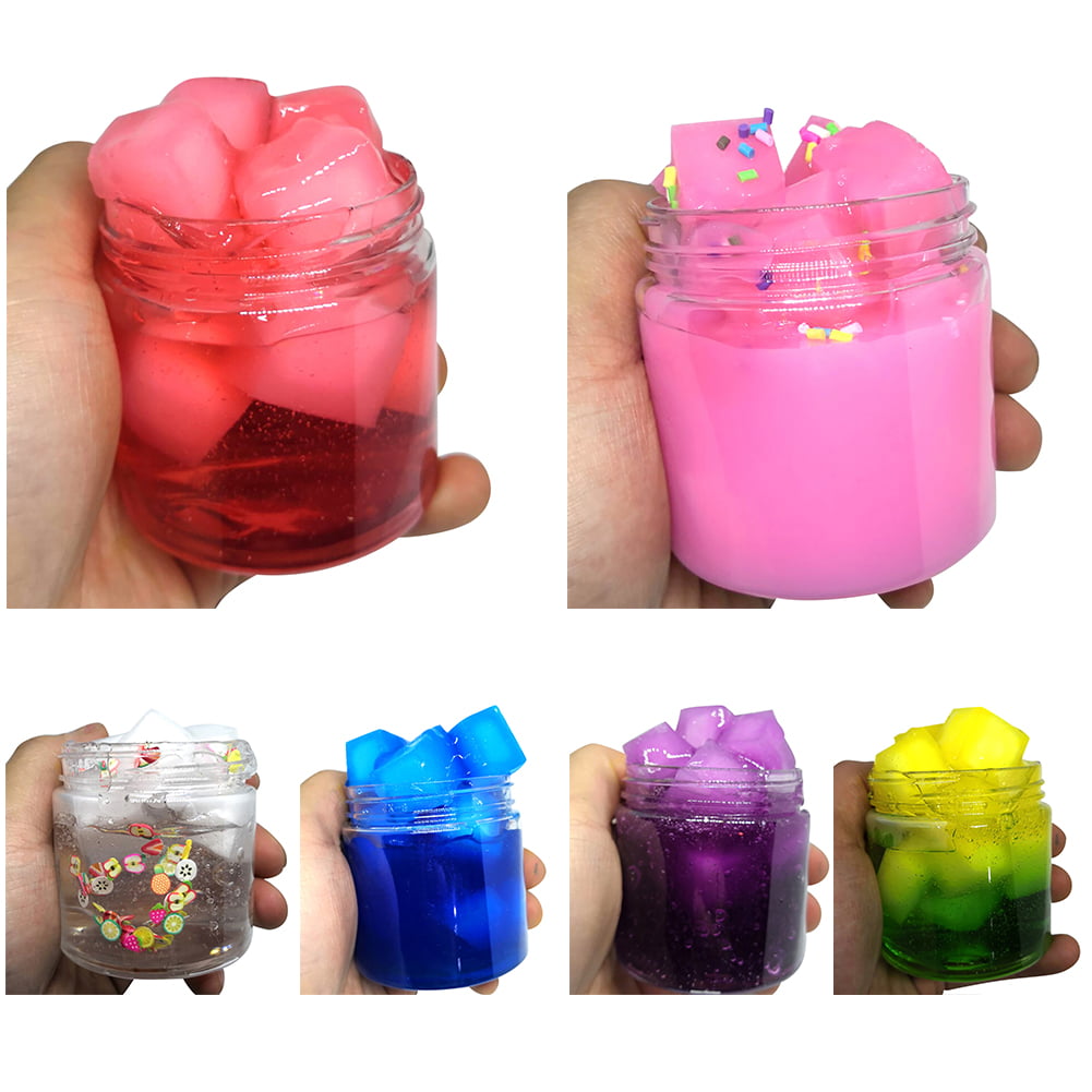 Children Crystal Jelly Cube Shaped Slime Mud DIY Stress Relief Plasticine Toys 
