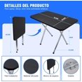 thumbnail image 2 of Mesa Plegable Portatil Tipo Portafolio para Jardin Escritorio Cámpings Comedor Ligera Tablero Soporte de Metal Resistente Mesa de Trabajo Comedor Cocina Multiusos, Grande Mesa Negra, 2 of 4