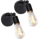 thumbnail image 1 of 2pcs Noir (sans Ampoule) Apliques Murale En Mtal E27 Lampe Direction Rglable Luminaire Intrieur Design Industriel Simple Pour Chambre Corridor Por, 1 of 5