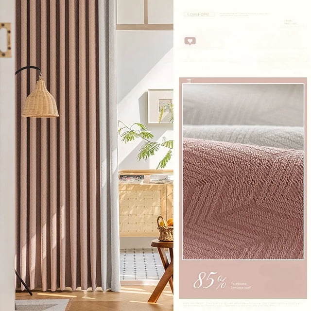 Japanese and Korean Fashion Simplicity Curtains for Living Room Bedroom Dining Room Embossed Customized Blackout Curtain Window