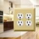 thumbnail image 2 of Placa de pared Amerelle Century Double Duplex de latón pulido, 2 of 3