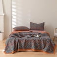 thumbnail image 2 of Manta de gasa de algodón 100 % hilo teñido ropa de cama Jacquard cama punto a cuadros colcha hogar mantas cubrecama colcha para la cama, 2 of 5