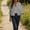 Gray women summer blazer jacket a1, variant on Women Fall Collared 3/4 Sleeve Button Down Open Front Blazer Jackets Casual Tops Loose Fit Office Basic Clothes, Gray M