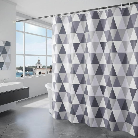 Shower Curtains Mould Proof Resistant, Shower Curtain with 12 Hooks, Waterproof, Quick-Drying, Washable, Weighted Shower curtains, 180 x 180 cm