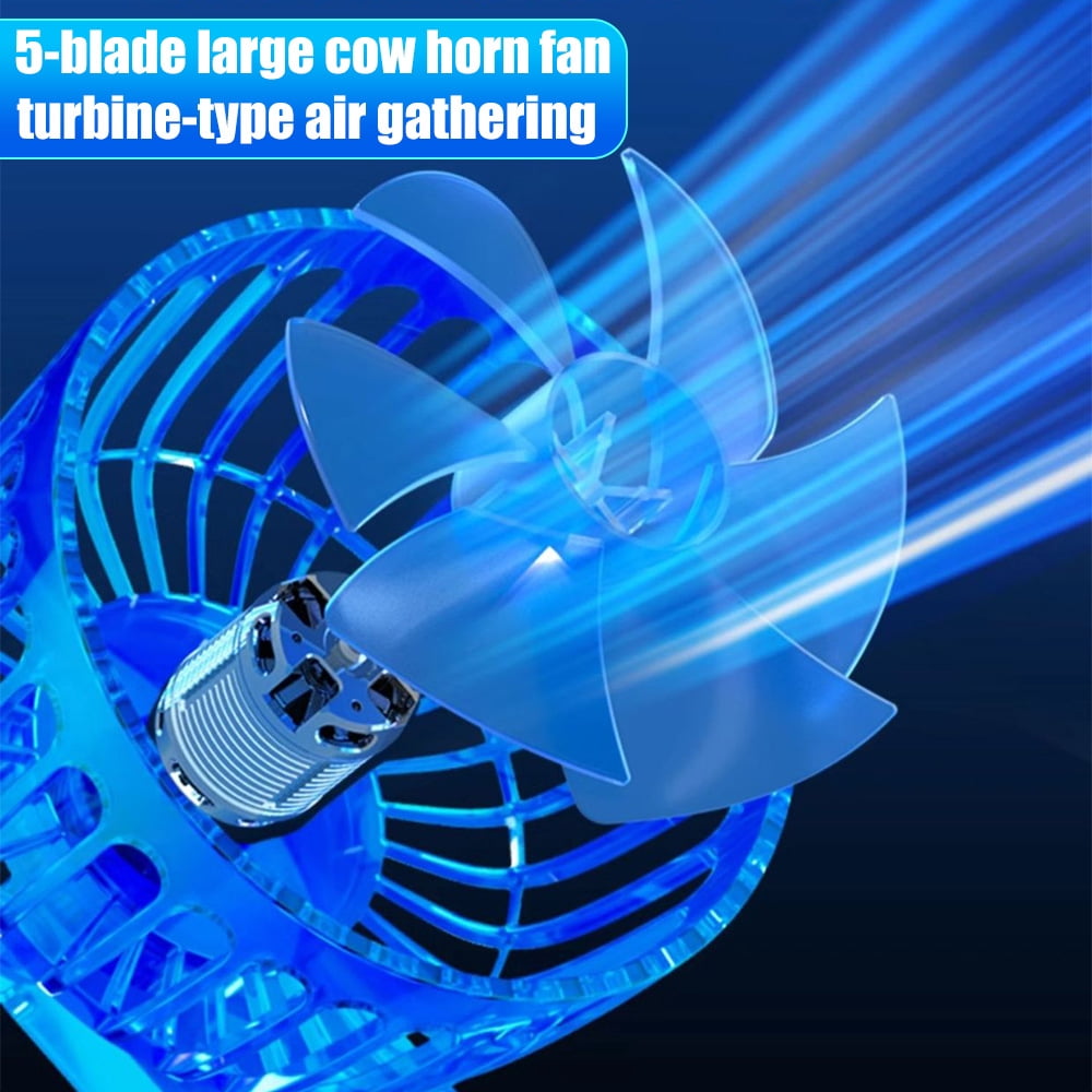 4 Inch Dual Head Car Fan with 3 Speeds, 360° Rotatable USB Car Cooling Fan with Dual USB Car Charger for Back Seat Passenger Kids Pets