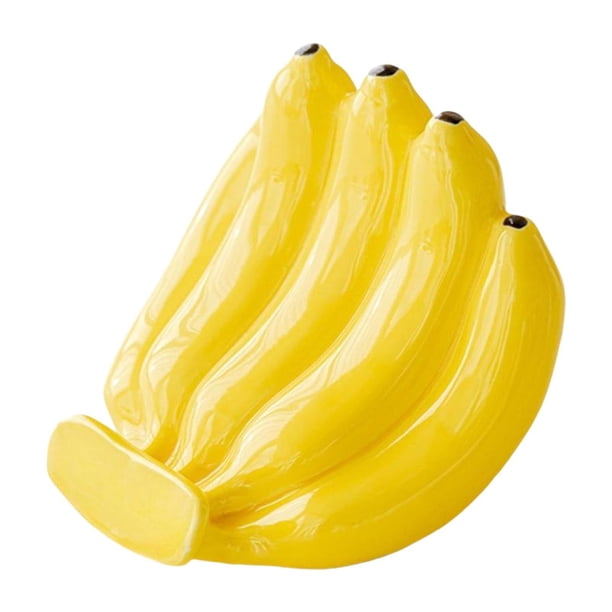 Escultura de cerámica con forma de plátano para teléfono, elegante y práctica. Amarillo