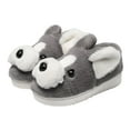 thumbnail image 3 of Vedolay Toddler Boys Girls Soft Plush Non-Slip House Slippers Warm Indoor Bedroom Shoes Grey,26-27, 3 of 5