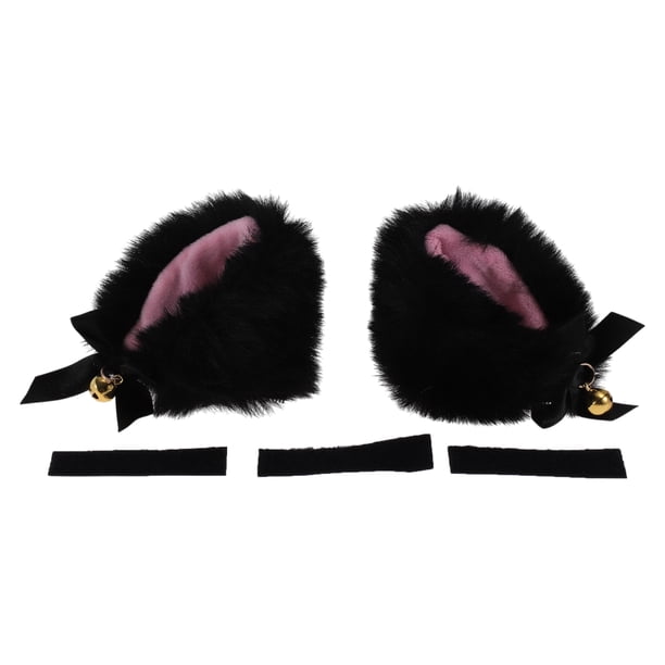 Accesorios para Casco de Motocicleta Decoración Orejas Peludas con Campanas para Cascos de Motocicleta Bicicleta Esquí Negro Rosa Pegatina 1 Juego