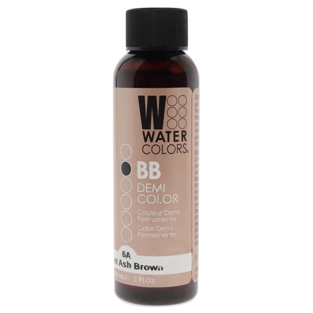 Tinte semipermanente para cabello Watercolors BB - 6A marrón ceniza medio de Tressa para unisex - Tinte para cabello de 2 oz Tressa Color de pelo 2 oz