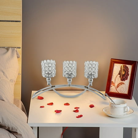 

WQJNWEQ Clearance Crystal Candlestick 16 Inch Iron Arch Candelabro Crystal Candlestick Wedding Valentine s Day Decoration