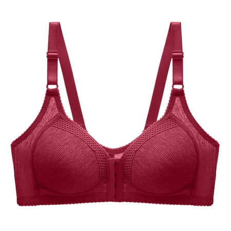 

Fabiurt Women s Bra Women s And Comfortable Large Size Thin Style Without Steel Ring Front Buckle Wrap Up Anti Sagging Collar Bra