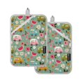 thumbnail image 7 of Yayeee Pot Holders Kitchen Heat Resistant with Pockets 7"x9.8" Cotton Oven Cooking Hot Pads, Green Cartoon Trucks Pattern, 7 of 7