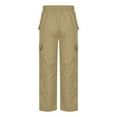 thumbnail image 5 of Men's Cargo Pants with Multi Pockets Loose Wide Leg Cotton Twill Sweatpants Hiking Joggers Athletic Trouses (XL, Khaki), 5 of 7