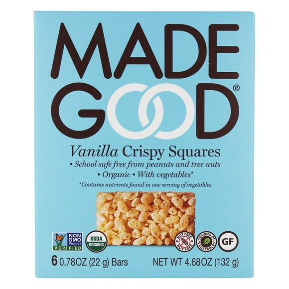 MadeGood - Biologique Crispy Squares Vanille - 6 Barres