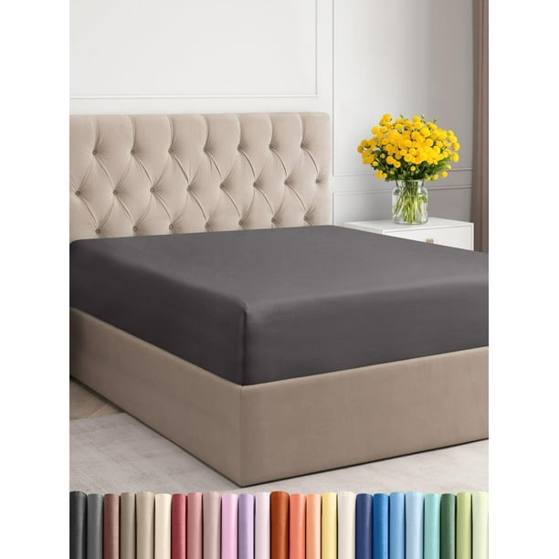 Sábana ajustable CGK Unlimited Twin XL Hotel Luxury gris oscuro
