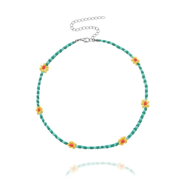 Iumwxz Collier Ligne de Perles de Riz Mode Bijoux pour Femmes Filles