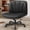 Black PU Leather, variant on COOLHUT Criss Cross Chair with Wheels Armless Cross Legged Office Chair Wide Home Office Desk Chair Swivel Comfy Vanity Desk Chair Height Adjustable Mid Back Wide Seat Computer Task Chair Gray Velvet
