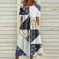 thumbnail image 2 of DEBGFS Robes d'Été pour Femmes Boutonnées avec Poches Grande Taille Bohème Décontractée Longue Robe Maxi Imprimé Floral Manches Courtes Col en V Longueur sous le Genou Évasée Ligne A Maison Ample Robes Soleil,11#darkgray,TTG, 2 of 5