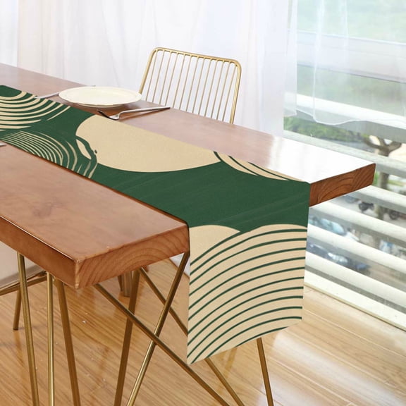 Yayeee Table Runner 70 inches Long Home Kitchen Dinning Party Decoration, Beige Abstract