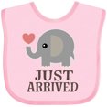thumbnail image 3 of Inktastic Just Arrived Baby Elephant Boys or Girls Baby Bib, 3 of 4