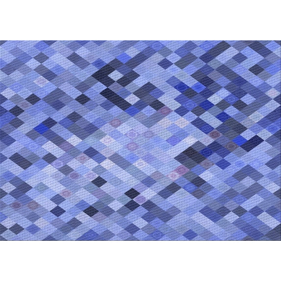 Ahgly Company Machine Washable Indoor Rectangle Transitional Denim Blue Area Rugs, 5' x 8'