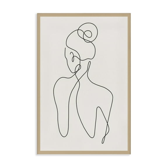 Stupell Industries Minimal Woman Line Drawing People Painting Wrapped Canvas Canvas Art Print Wall Art, 16 x 24