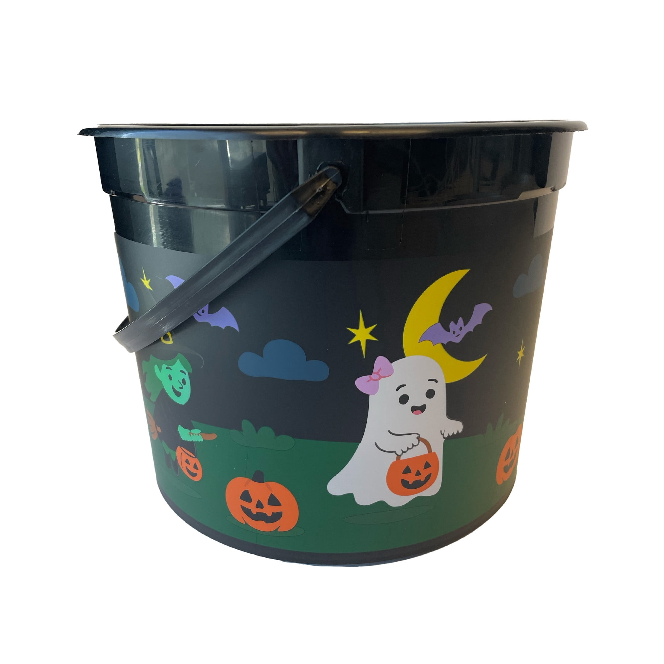 Vampire and Ghost Trick-or-Treat Bucket, Multicolor, 6.5", Halloween by Way To Celebrate