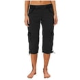 thumbnail image 4 of LEEYNEER Women Drawstring Capri Pants Quick Dry Outdoor Hiking Cargo Cropped Trouser Summer Casual Workout Jogger Pants with Pockets, 4 of 5