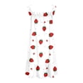 thumbnail image 6 of Girls Dresses Strawberry Print Ruffle Tiered Square Neck Spaghetti Strap Sundress Size 5-6Y, 6 of 6