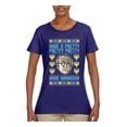 thumbnail image 2 of Wild Bobby, Have a Pretty Pretty Pretty Good Hanukkah Curb Larry, Hanukkah, Women Graphic Tee, Purple, Large, 2 of 4