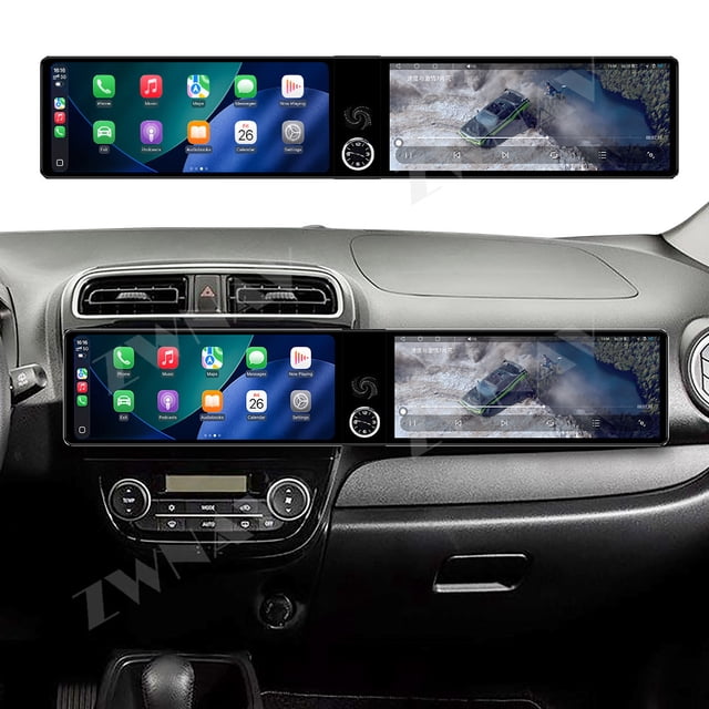 ZWNAV Dual 12.3 inch Screen Car Radio For Mitsubishi Mirage 2012-2018 Android GPS Navigation Multimedia Video Player Stereo Receiver Head Unit