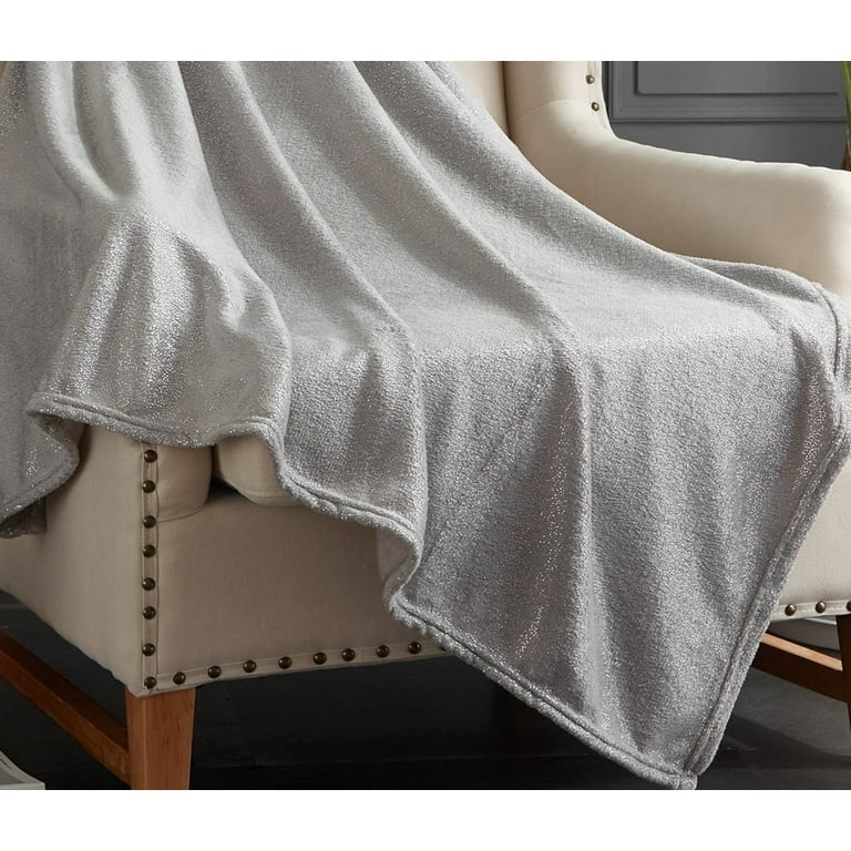 Mainstays Royal Plush Glitter Throw Blanket Grey