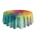 thumbnail image 5 of Colorful Tie Dye Ink Splash Pattern Round Tablecloth 60"x60",Wrinkle Wipeable Table Cloth for Kitchen Dining Room Picnic Patio Party, 5 of 6