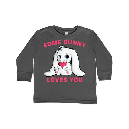 

Inktastic some bunny loves you Gift Toddler Boy or Toddler Girl Long Sleeve T-Shirt