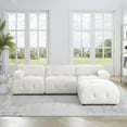thumbnail image 4 of Williamspace 93" Modular Sectional Sofa L Shaped Couch Button Tufted Sofa with Reversible Ottoman, DIY Combination Velvet Sofa for Living Room Bedroom Apartment, White, 4 of 7