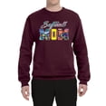thumbnail image 2 of Wild Bobby, Colorful Softball Mom, Mother's Day, Unisex Crewneck Graphic Sweatshirt, Maroon, Large, 2 of 3
