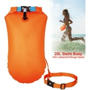 20L Swim Buoy Inflatable Swim Safety Float and Drybag(Orange)