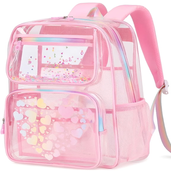 GASTROPOD Fashion Clear Backpack for School Women School Bookbag Heavy Duty Transparent Backpack, Clear Bookbag
