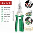 thumbnail image 6 of BrixVibe Seese 8 In 1 Wire Stripper Hvac Tool Pliers Voltage Tester Heavy Duty 12-250v Ac/Dc for Cable Electrico (Green), 6 of 9