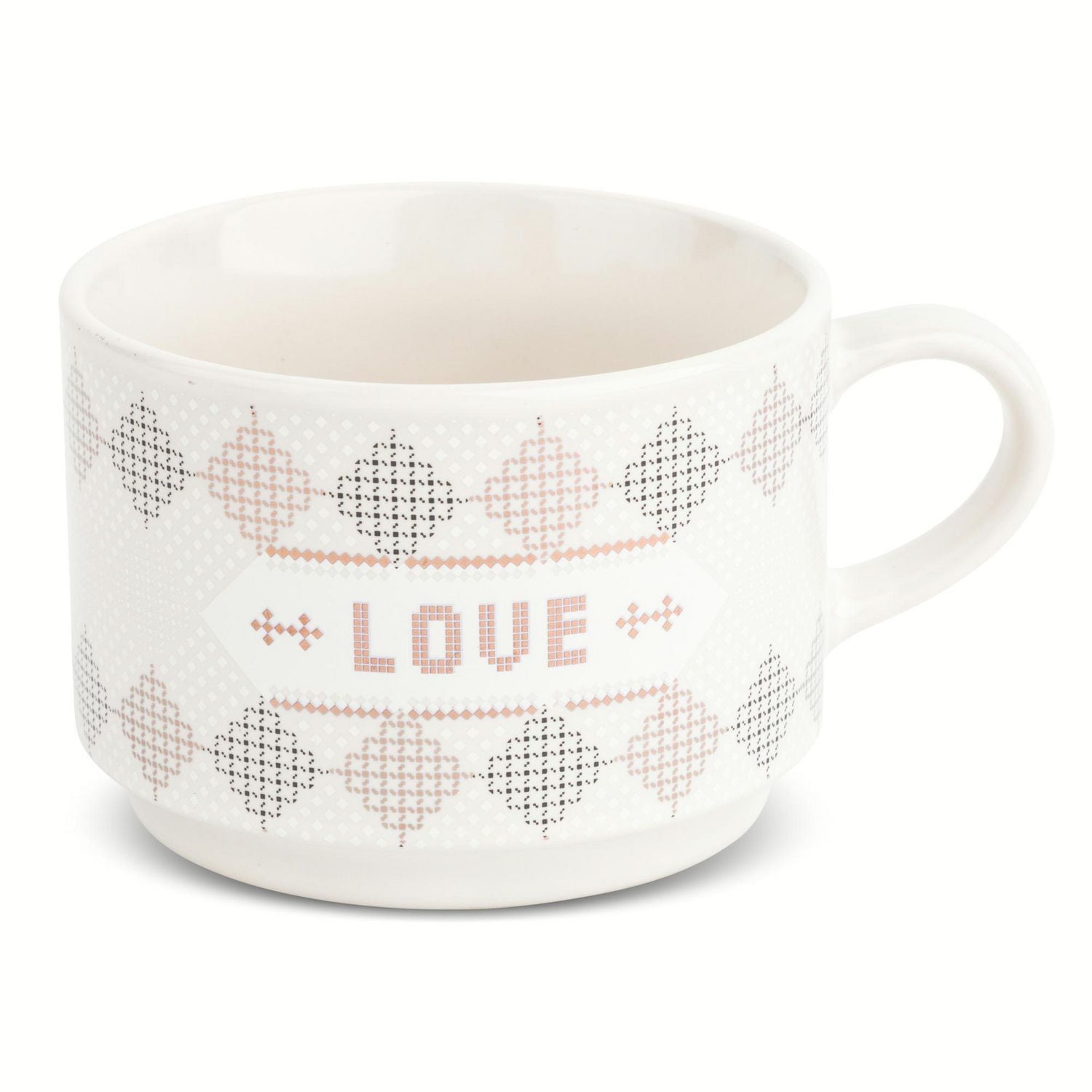 Thyme & Table Ensemble de 4 tasses à café empilables Bistro, 11 fl oz tasses à café