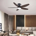 thumbnail image 1 of PHORUS 48" Brown Low Profile Flush Mount Ceiling Fan with Dimmable 3-CCT LED Light, Remote & APP Control, Quiet Reversible DC Motor, 6-Speed Indoor & Covered Outdoor Fan, 1 of 20