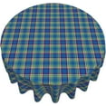 thumbnail image 3 of Tablecloth Round, Yukon Territory Canada Tartan Washable Table Cover for Farmhouse Kitchen Dining Picnic Party Indoor Outdoor Table Mats 60 inch, 3 of 6