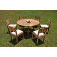 thumbnail image 4 of Grade-A Teak Dining Set: 6 Seater 7 Pc: 60" Round Table And 6 Veranda Armless Chairs Outdoor Patio WholesaleTeak #WMVR59, 4 of 4