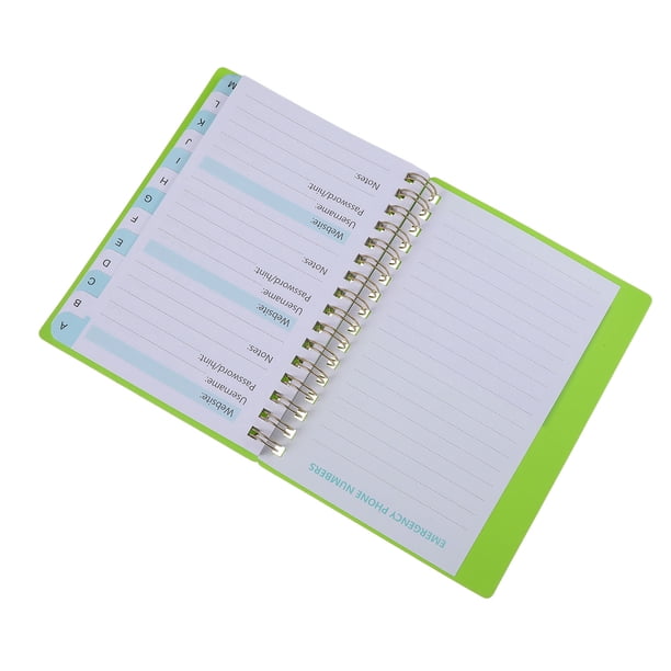 TABLETREANDS Libreta Para Contraseñas Con Pestañas Para Acceso Y Escritura Cómoda Color Claro