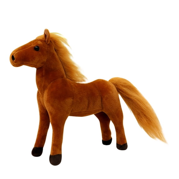 Bulk Simulation Brown Horse Plush Toys Stuffed Animal Doll Soft Realistic Horse Toy Kids Birthday Gift Home Decor